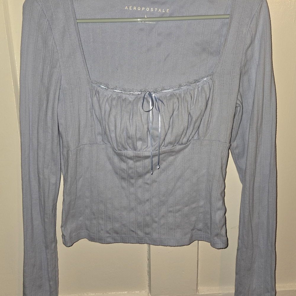 Aeropostale Women's‎ Light Blue Long Sleeve Top